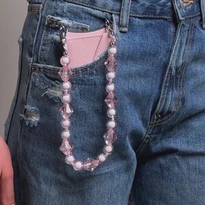 Bandolier Pink Beaded Phone Strap Chain